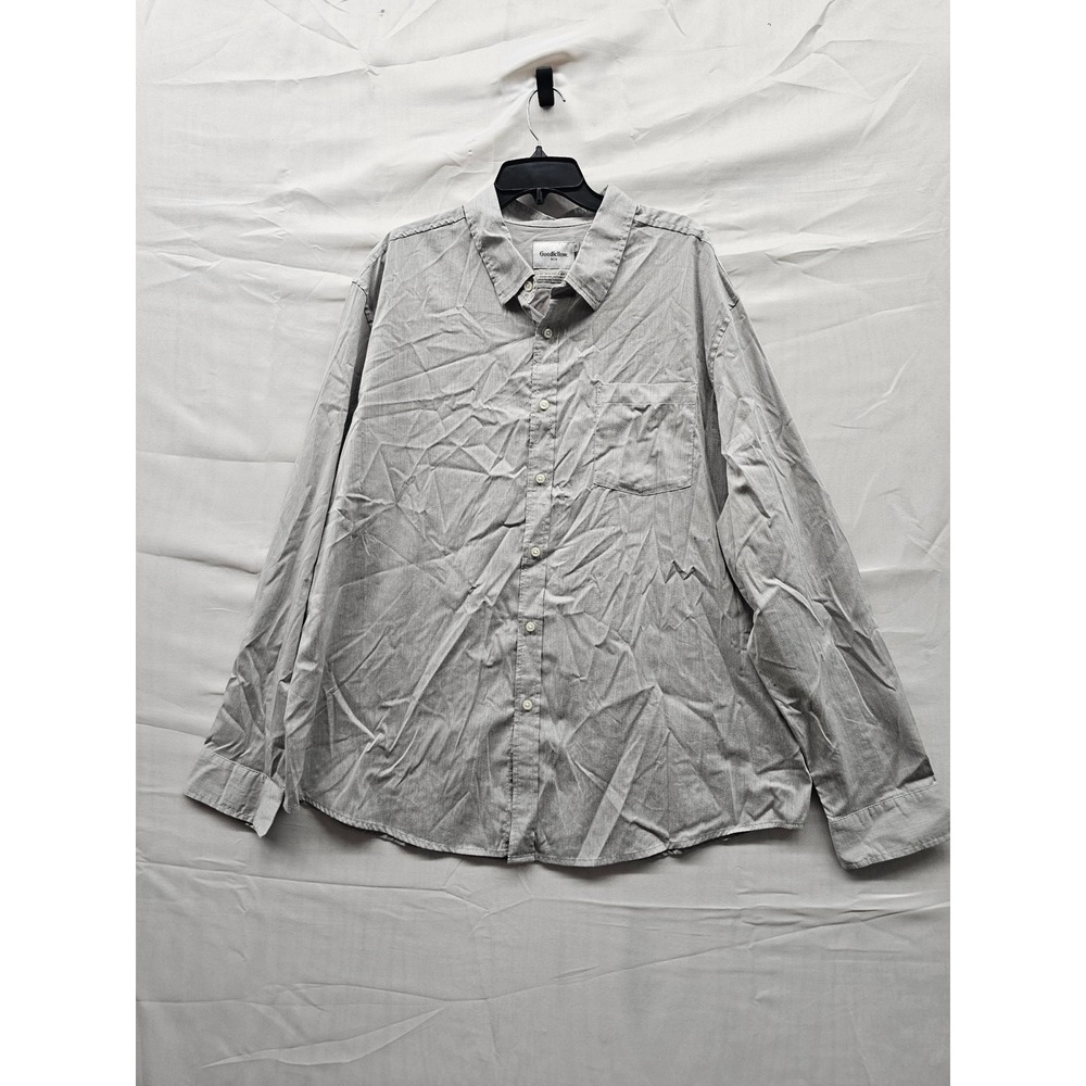 Goodfellow & Co Mens Poplin Button Up Shirt Gray Cotton Casual Size 2XL